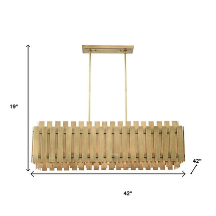 Brass Five Light Metal Dimmable Chandelier With Shades