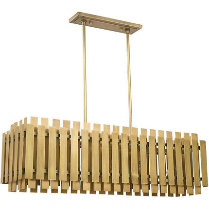 Brass Five Light Metal Dimmable Chandelier With Shades
