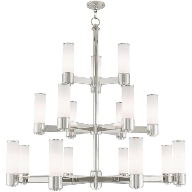 Nickel Multi Light Metal Dimmable Chandelier With Shades HomeRoots