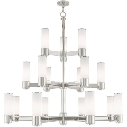 Nickel Multi Light Metal Dimmable Chandelier With Shades