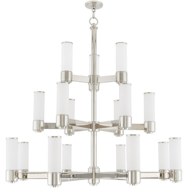 Nickel Multi Light Metal Dimmable Chandelier With Shades HomeRoots
