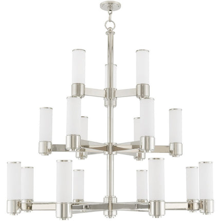 Nickel Multi Light Metal Dimmable Chandelier With Shades