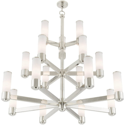 Nickel Multi Light Metal Dimmable Chandelier With Shades