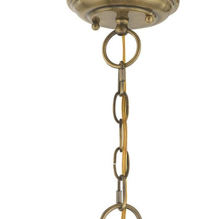 Antiqued Brass Three Light Metal Dimmable Chandelier With Shades