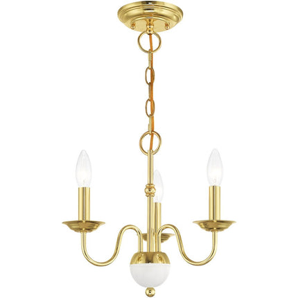 Brass Three Light Metal Dimmable Chandelier With Shades