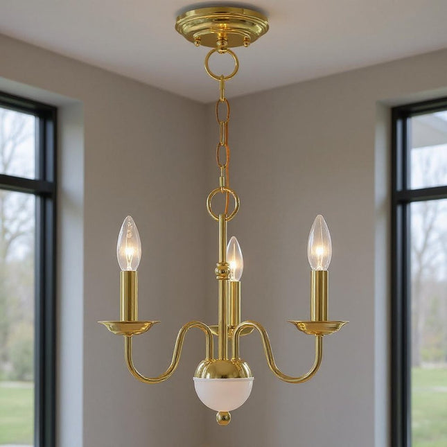 Three Light Dimmable Chandelier With Shades HomeRoots