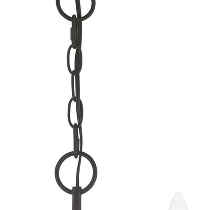 Black Three Light Metal Dimmable Chandelier With Shades