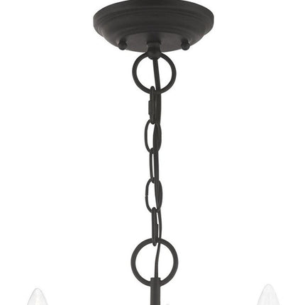 Black Three Light Dimmable Chandelier With Shades HomeRoots