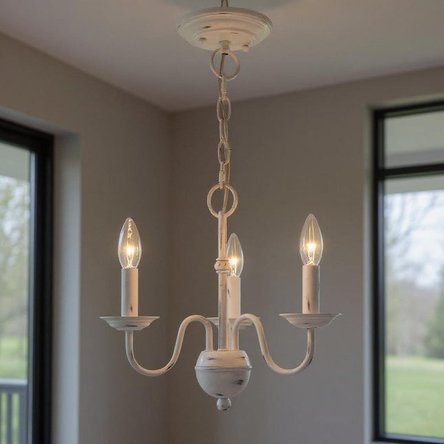 Three Light Dimmable Chandelier With Shades HomeRoots
