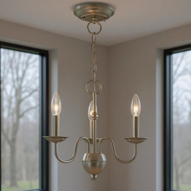Three Light Dimmable Chandelier With Shades HomeRoots
