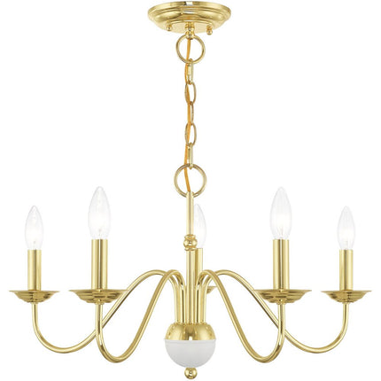 Five Light Dimmable Chandelier With Shades HomeRoots