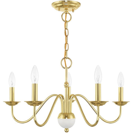 Five Light Dimmable Chandelier With Shades HomeRoots