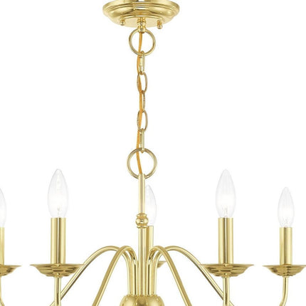 Five Light Dimmable Chandelier With Shades HomeRoots