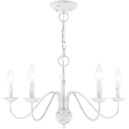 Five Light Dimmable Chandelier With Shades HomeRoots