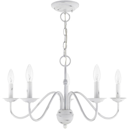 Five Light Dimmable Chandelier With Shades HomeRoots