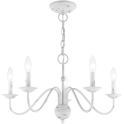 Five Light Dimmable Chandelier With Shades HomeRoots