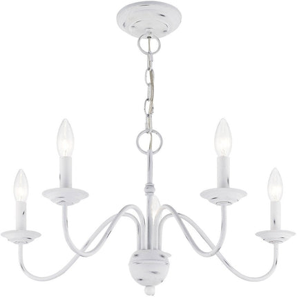 Five Light Dimmable Chandelier With Shades HomeRoots