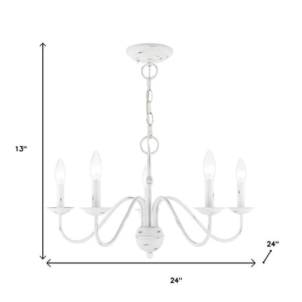 Five Light Dimmable Chandelier With Shades HomeRoots
