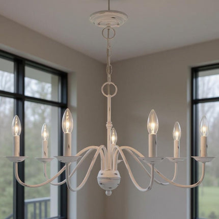 Seven Light Dimmable Chandelier With Shades HomeRoots