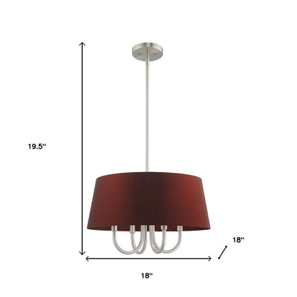 Nickel Four Light Metal Dimmable Chandelier With Shades