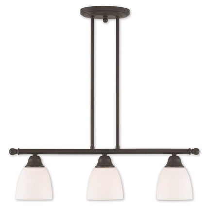 Bronze Three Light Dimmable Chandelier With Shades HomeRoots