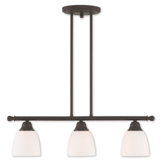 Bronze Three Light Metal Dimmable Chandelier With Shades HomeRoots