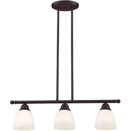 Bronze Three Light Dimmable Chandelier With Shades HomeRoots