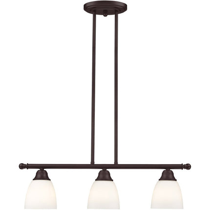 Bronze Three Light Dimmable Chandelier With Shades HomeRoots