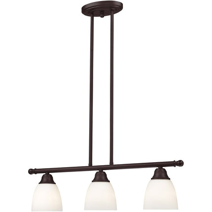 Bronze Three Light Dimmable Chandelier With Shades HomeRoots