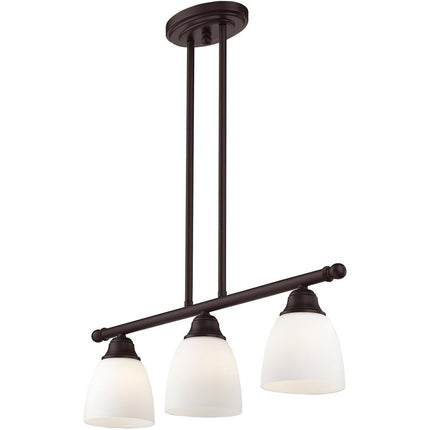 Bronze Three Light Dimmable Chandelier With Shades HomeRoots