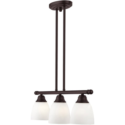Bronze Three Light Dimmable Chandelier With Shades HomeRoots