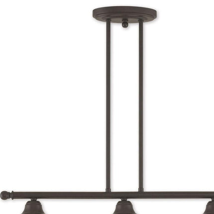 Bronze Three Light Dimmable Chandelier With Shades HomeRoots
