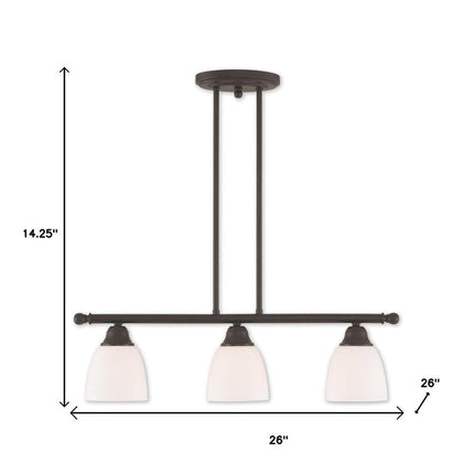 Bronze Three Light Dimmable Chandelier With Shades HomeRoots