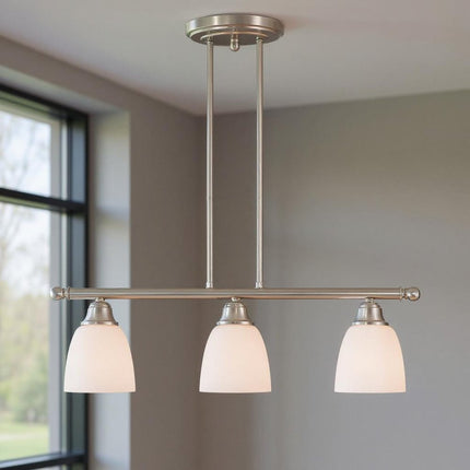 Three Light Dimmable Chandelier With Shades HomeRoots
