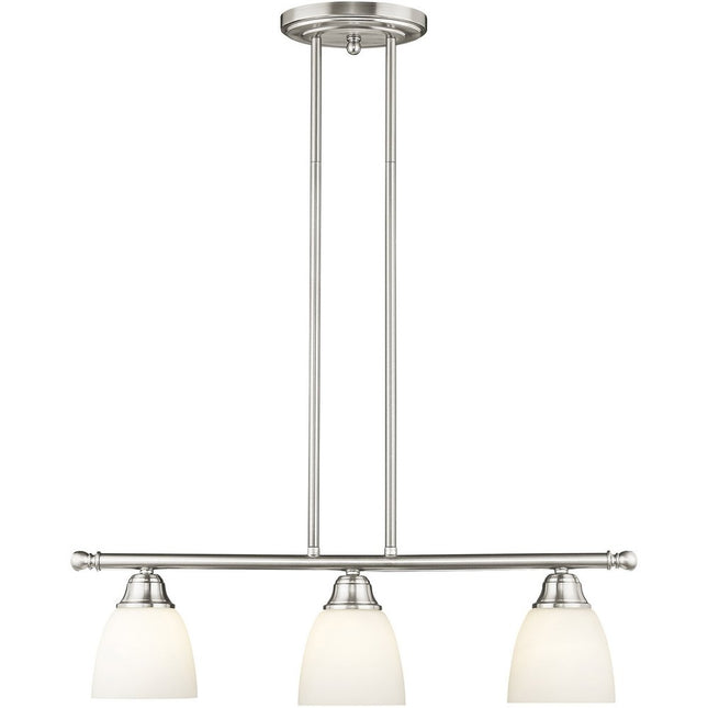 Nickel Three Light Metal Dimmable Chandelier With Shades HomeRoots