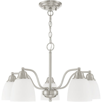Five Light Dimmable Chandelier With Shades HomeRoots