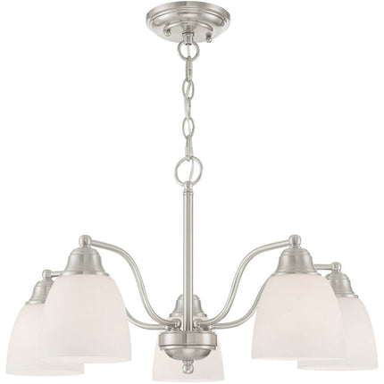 Five Light Dimmable Chandelier With Shades HomeRoots