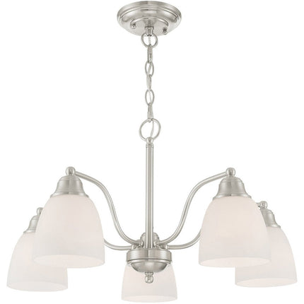 Five Light Dimmable Chandelier With Shades HomeRoots
