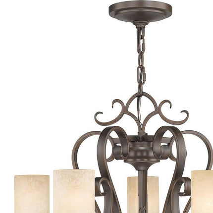 Five Light Dimmable Chandelier With Shades HomeRoots
