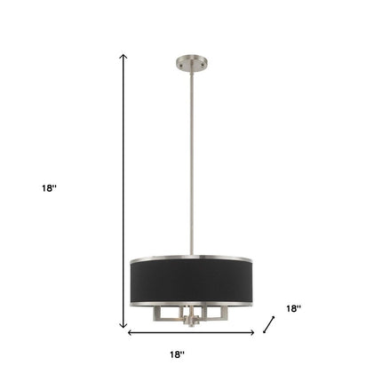 Nickel Four Light Metal Dimmable Chandelier With Shades
