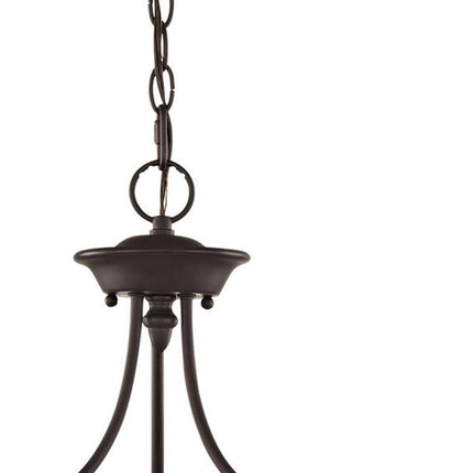 Bronze Three Light Metal Dimmable Chandelier With Shades