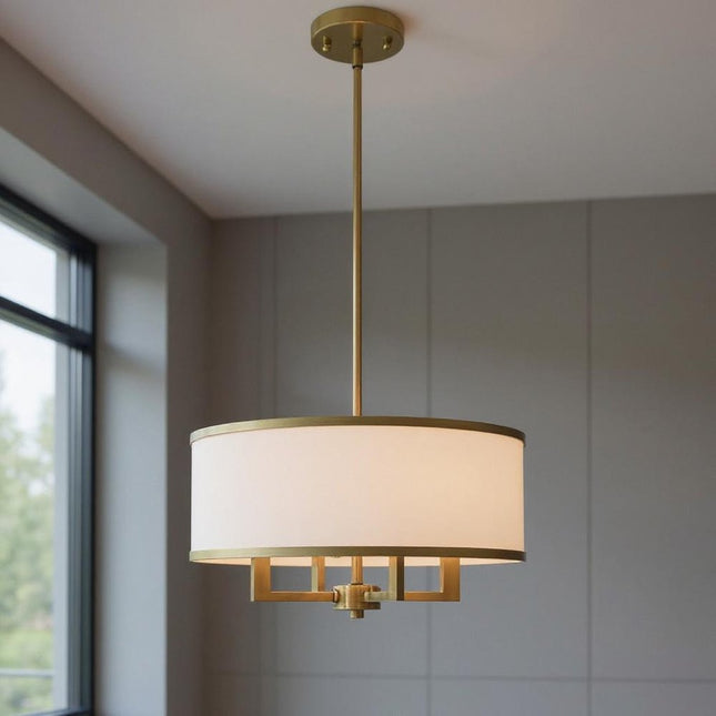 Four Light Dimmable Chandelier With Shades HomeRoots