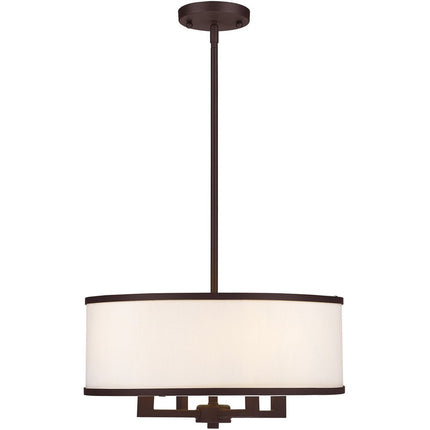 Bronze Four Light Metal Dimmable Chandelier With Shades