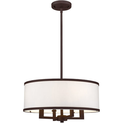 Bronze Four Light Metal Dimmable Chandelier With Shades
