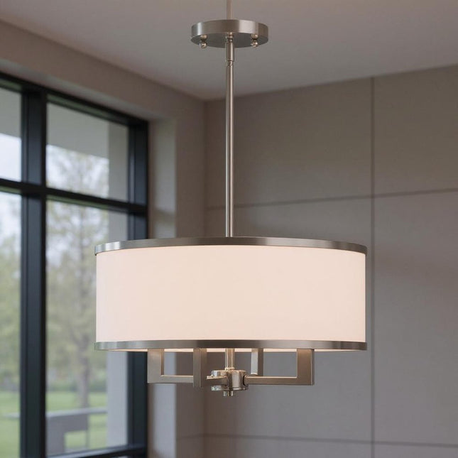 Four Light Dimmable Chandelier With Shades HomeRoots