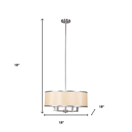 Nickel Four Light Metal Dimmable Chandelier With Shades