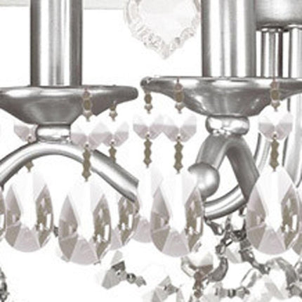 Nickel Four Light Metal Dimmable Chandelier With Shades