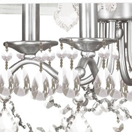 Nickel Four Light Metal Dimmable Chandelier With Shades