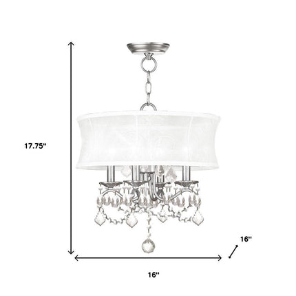 Four Light Dimmable Chandelier With Shades HomeRoots