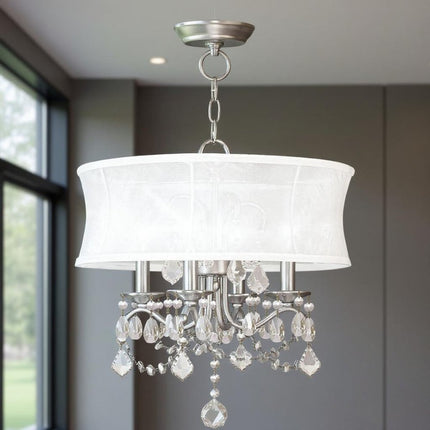 Four Light Dimmable Chandelier With Shades HomeRoots